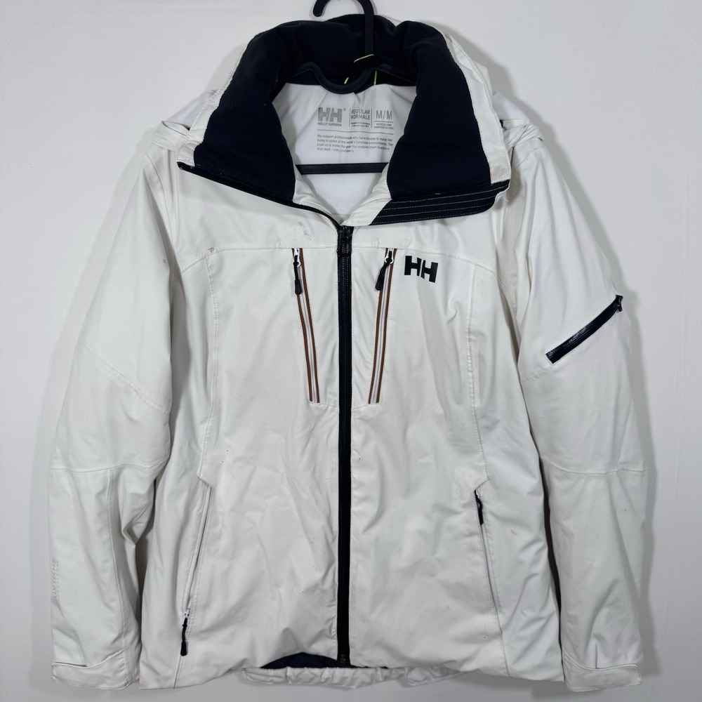 Helly Hansen Women Ski Snow Jacket White M H2Flow HellyTech PrimaLoft Motionista